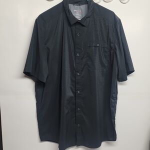 Swiss Tech Black Casual Button Down w/snaps shirt.  Cool Comfy Handsome SZ XL